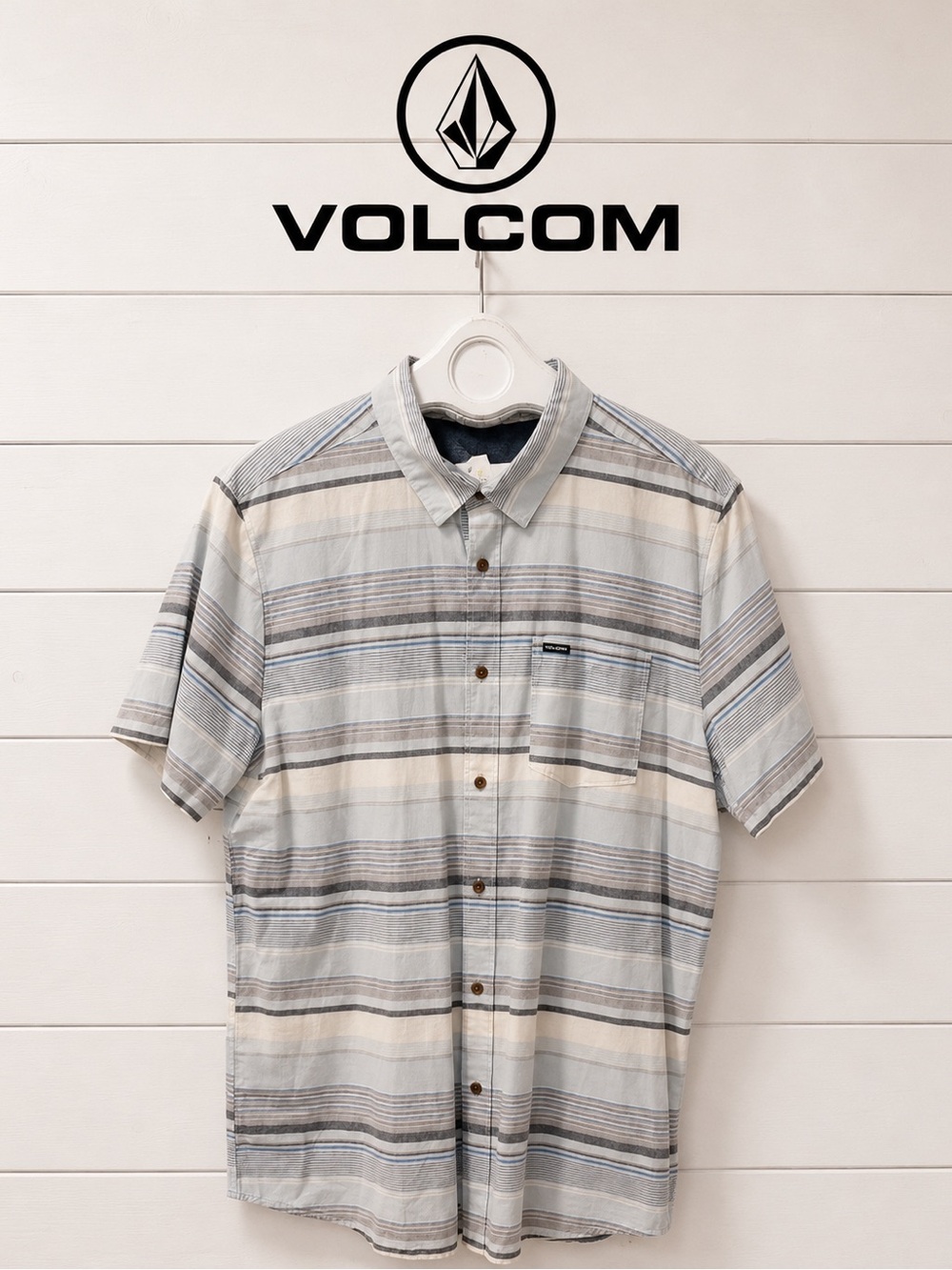 VOLCOM Striped Button-Up Shirt - - Size XL - NWT